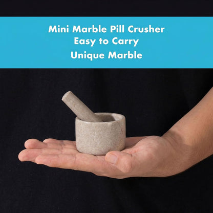Pill Crusher, Mini Marble and Pestle Set, Pill Crusher Grinder Fine Powder, Arthritic Hands Pill Grinder