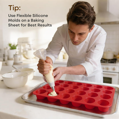 Silicone Muffin Pans for Baking Nonstick 2 Pcs, 12 Cup Regular Cupcake Pan, Food-Grade Silicone Baking Molds for Cupcakes, Egg Bites, Freezer, White