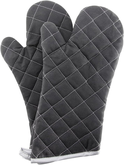 ARCLIBER Grey 13" Quilted Oven Mitts 1 Pair Flame Heat Resistant