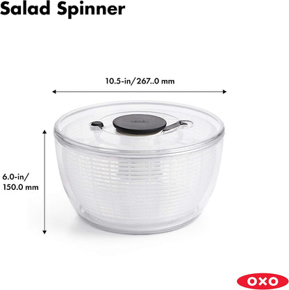 OXO Good Grips Salad Chopper & Bowl, 12.5 x 5.5 x 12.5 inches, White & Good Grips Salad Spinner, Large
