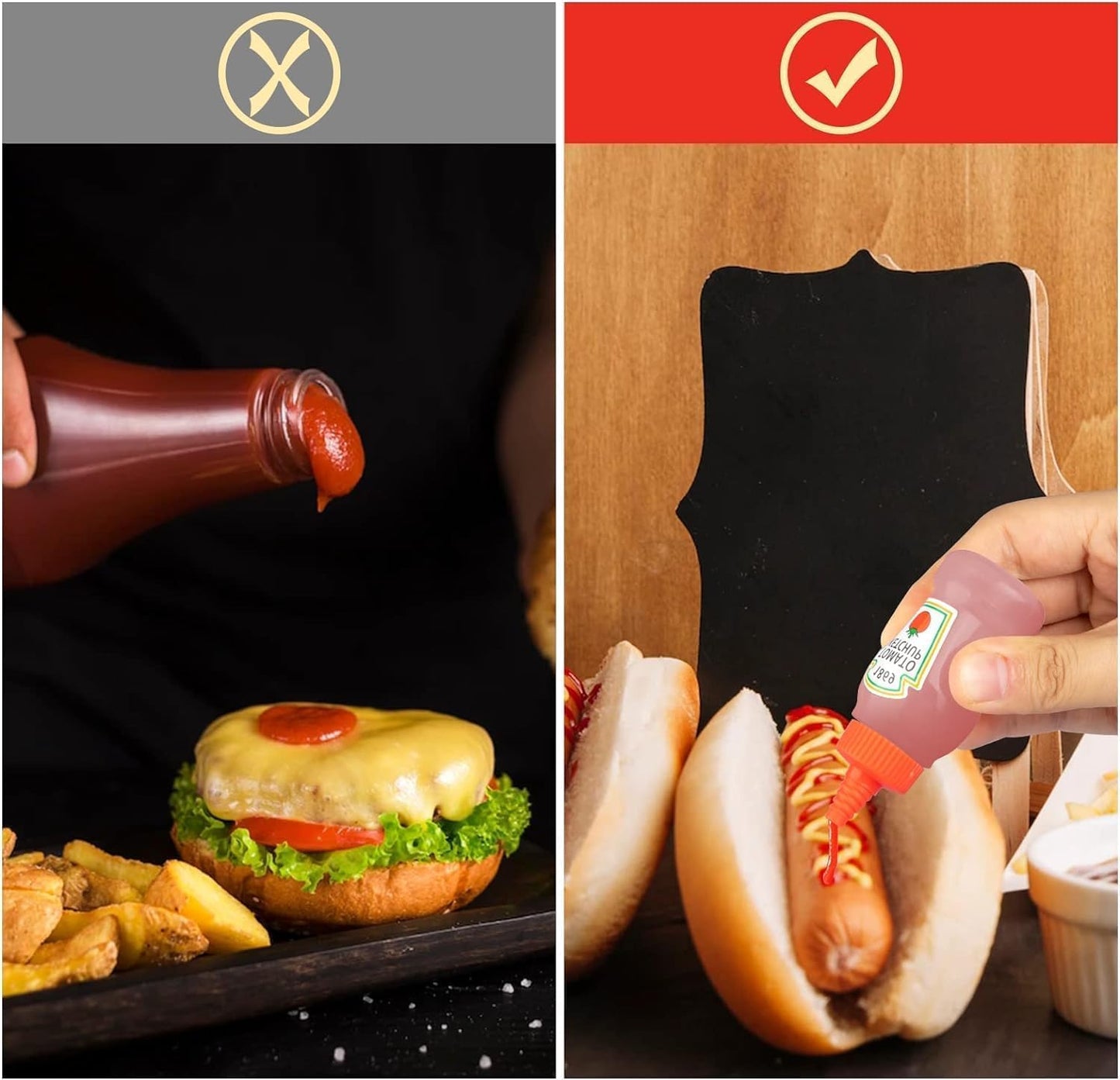 4Pcs 25ml Mini Ketchup Bottles for Bento Box Accessories,Mini Condiment Squeeze Bottles Portable Honey Sauce Salad Dressing Dispensers Jars Containers for Kids Adults Lunch Box