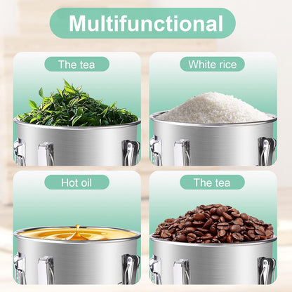 25lb Stainless Steel Containers with Lids, 12L/3.1gal 304 Stainless Steel Storage Containers, Metal Bird Seed Storage Container for Rice Flour Sugar Grain Coffee Bean Kitchen Jar
