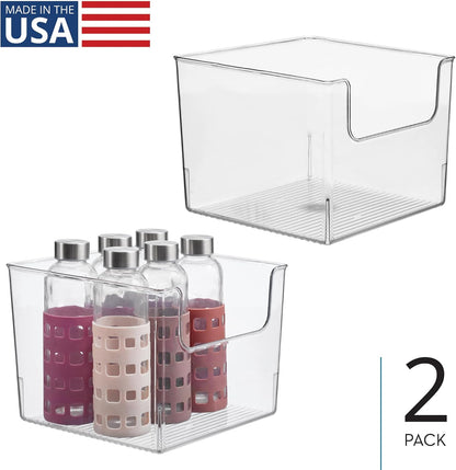 iDesign Open-Front Storage Bin, Clear | Kitchen, Pantry, Bathroom, Home Office, Made in USA