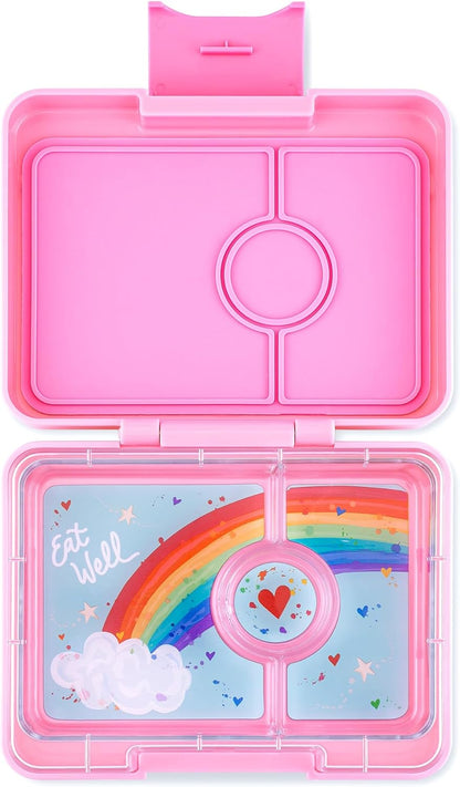 Yumbox Snack Box, 3 Compartments, Leakproof, Glitter Blue | Built-In Dip Well | Removable Compartment Tray | Easy-Open Single Latch | Lightweight & Compact | Perfect for Snacks & Sides