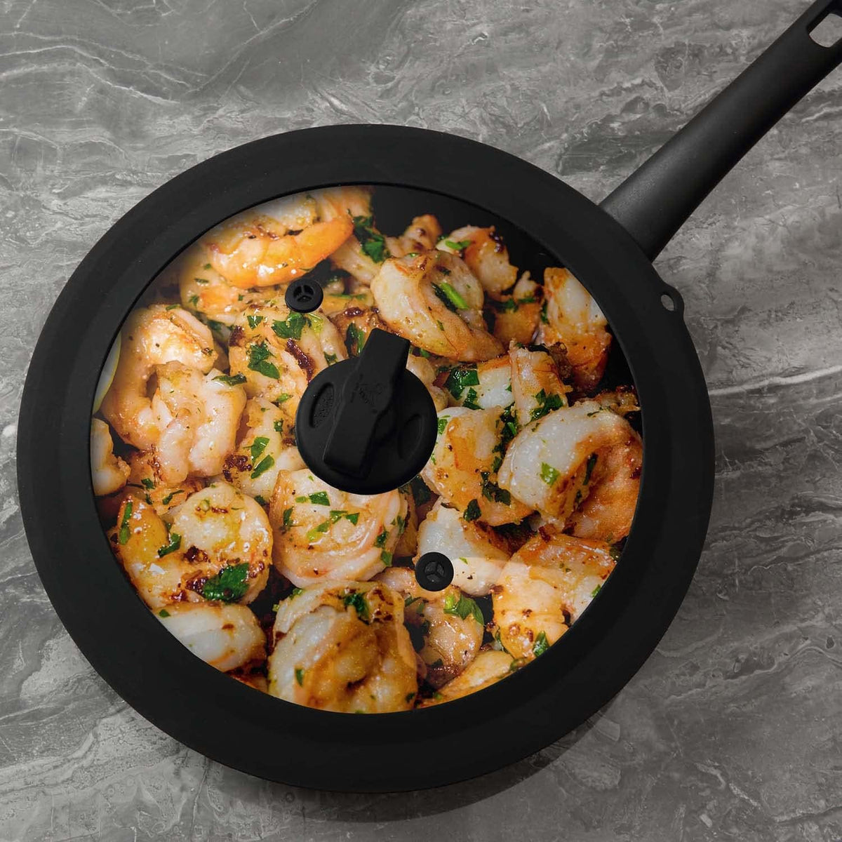 Vented Tempered Glass Universal Lid for Pot Pan Skillet with Heat Resistant Silicone Rim Microwave Splatter Lid Cover Microwave Safe Fit 11.5" 12" 12.5" Cookware, Dishwasher Safe Grey