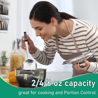 Reallnaive 6 Pcs Portion Control Serving Spoons, 3 Size