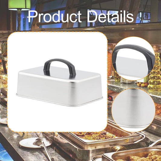 Grill Lid Steaming Food Cover Cooking Dome Rectangular Grilling Dome Burger Cover for Commercial BBQ Flat Top Griddle Patties, 22.2x14.6x6.6cm