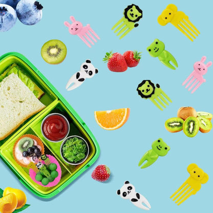 12 Pcs Silicone Lunch Box Dividers, 10PCS Food Picks, 6x1.7 oz Salad Dressing Container To Go, Lunch Accessories for Bento Box