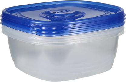 Glad GladWare Tall Entree Food Storage Containers with Lids, Large Square BPA Free Plastic for Meal Prep and Lunches, Lock Tight Seal, Microwave and Dishwasher Safe, 42 Oz, 3 Count