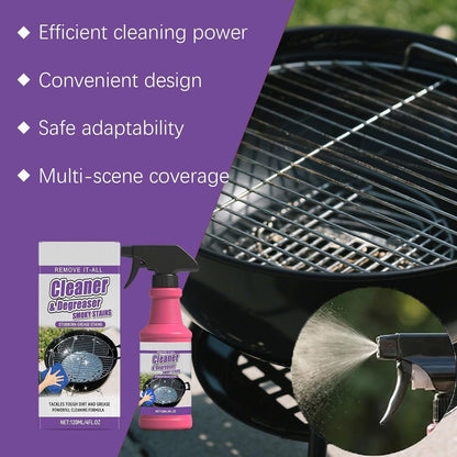 Fast-Acting Heavy-Duty Grill Degreaser Spray, 120 Ml BBQ Heavy Duty Degreaser Grill for Outdoor Grills, Professional BBQ Cleaner for Grates and Smoker
