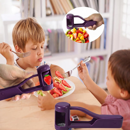 Mandoline Slicer Purple 16cm Manual Fruit Cutter, Handheld Grape Cutter Tool Multifunctional Fruit Vegetable Slicer Blueberries Food Chopper for Toddler Snacks Salads Home Kitchen DIY