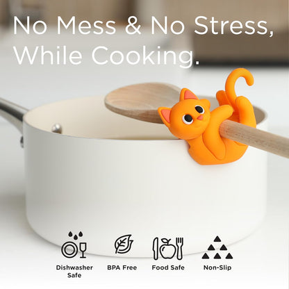 Itera Gray Silicone Cat Spoon Rest Kitchen Gadget