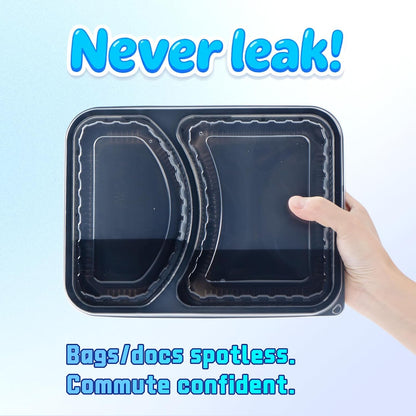 YANGRUI Meal Prep Container with Lid 40 Pack 34 oz - Reusable 4 Compartment Quad Seal Leak Defense Food Containers | BPA Free Flexible PP Plastic | Shrink Wrap Microwave & Dishwasher Safe Takeout Box