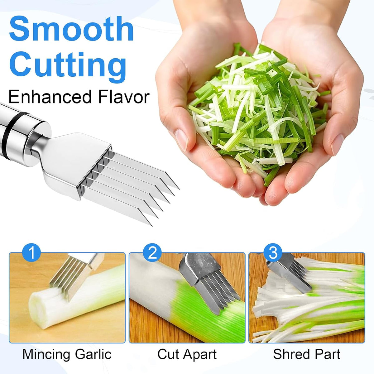 2 Pcs Onion ShredKnife Green Onion Slicer Kitchen Cutter Knife