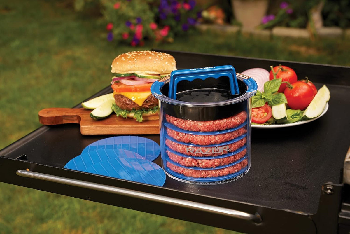 RAZOR Burger Press Caddy for Perfect Shaped Patties On The Go