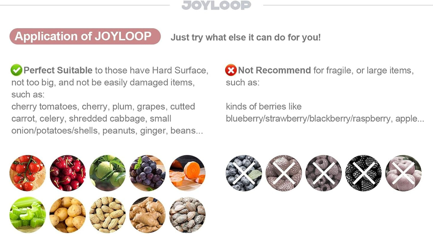 JOYMOOP Fruit Washer and Spinner with Brush, Large Cleaning Bowl for Fruits, Vegetables and Salad, Produce Scrubber