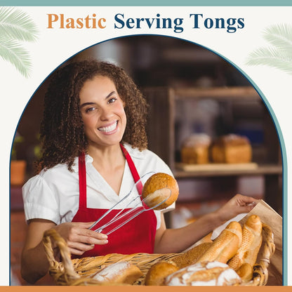 Plastic Tongs, 9 Inch Disposable Serving Tongs,Black