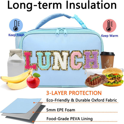 GYEUKHAM Insulated Lunch Box for School, Thermal Reusable Durable Freezable Lunch Bags for Kids Boys Girls Men Women - Small Soft Cooler Portable Lunch Tote Kit for Work Picnic Travel,Black
