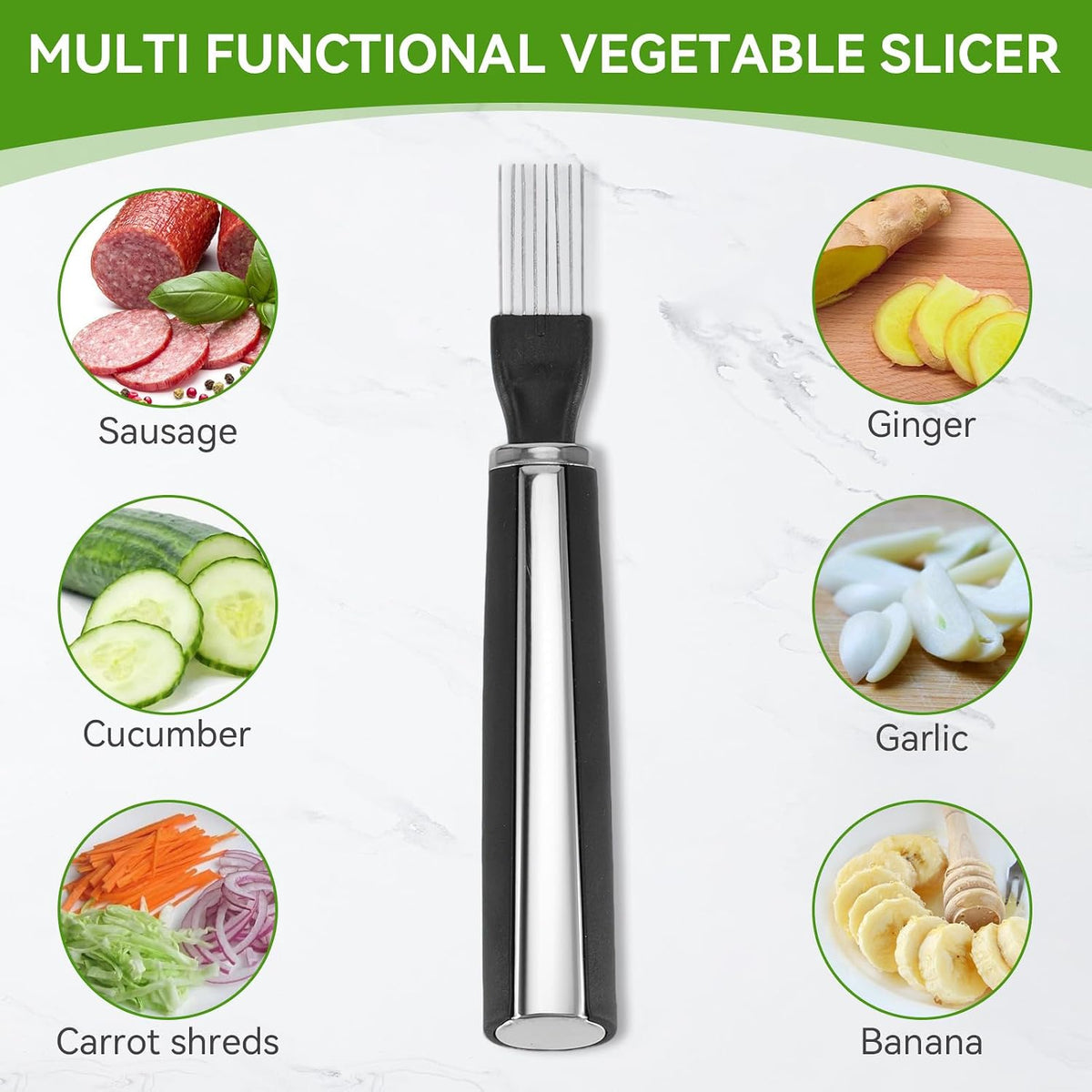 Green Onion Shredder, Stainless Steel Chopped Green Onion Knife, Professional Scallion Shredding Tool, Kitchen Tool Slice Cutlery Vegetable Cutter Sharp Scallion Cutter Shred Knife (1)