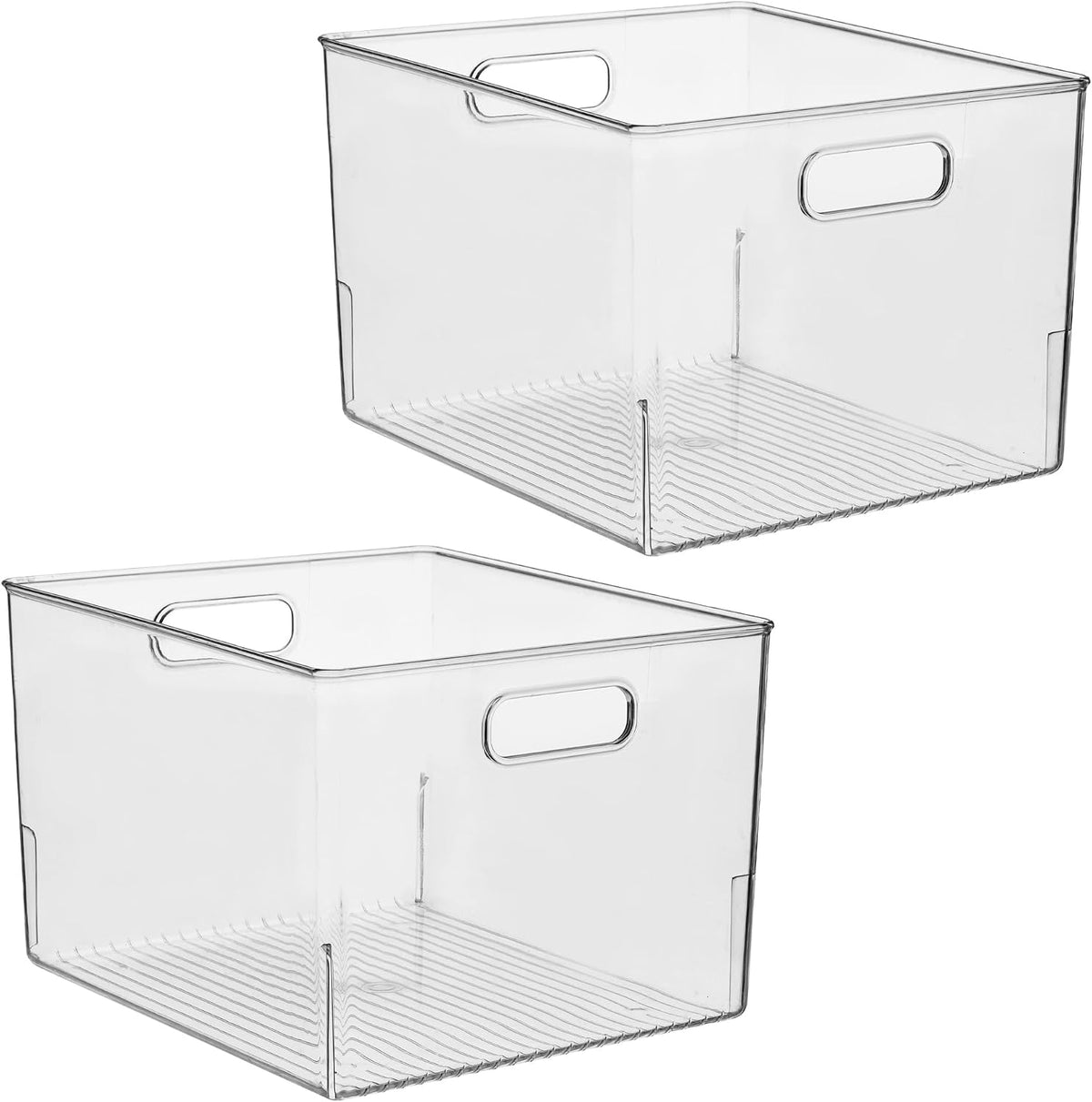 iDesign Storage Bin with Handles, 12" x 10" x 8", Clear | For Kitchen, Pantry, Cabinet, Nursery, Crafts