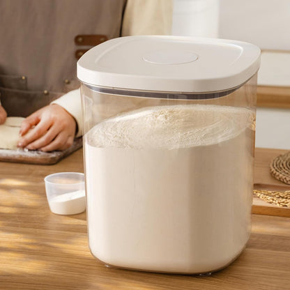 TBMAXS Versatile Storage Container Bin with Pop-up Lid & Scoop, Rice Flour Container Dog Cat Food Storage Container, Laundry Room Organization Household Essentials Kitchen Pantry Organizers