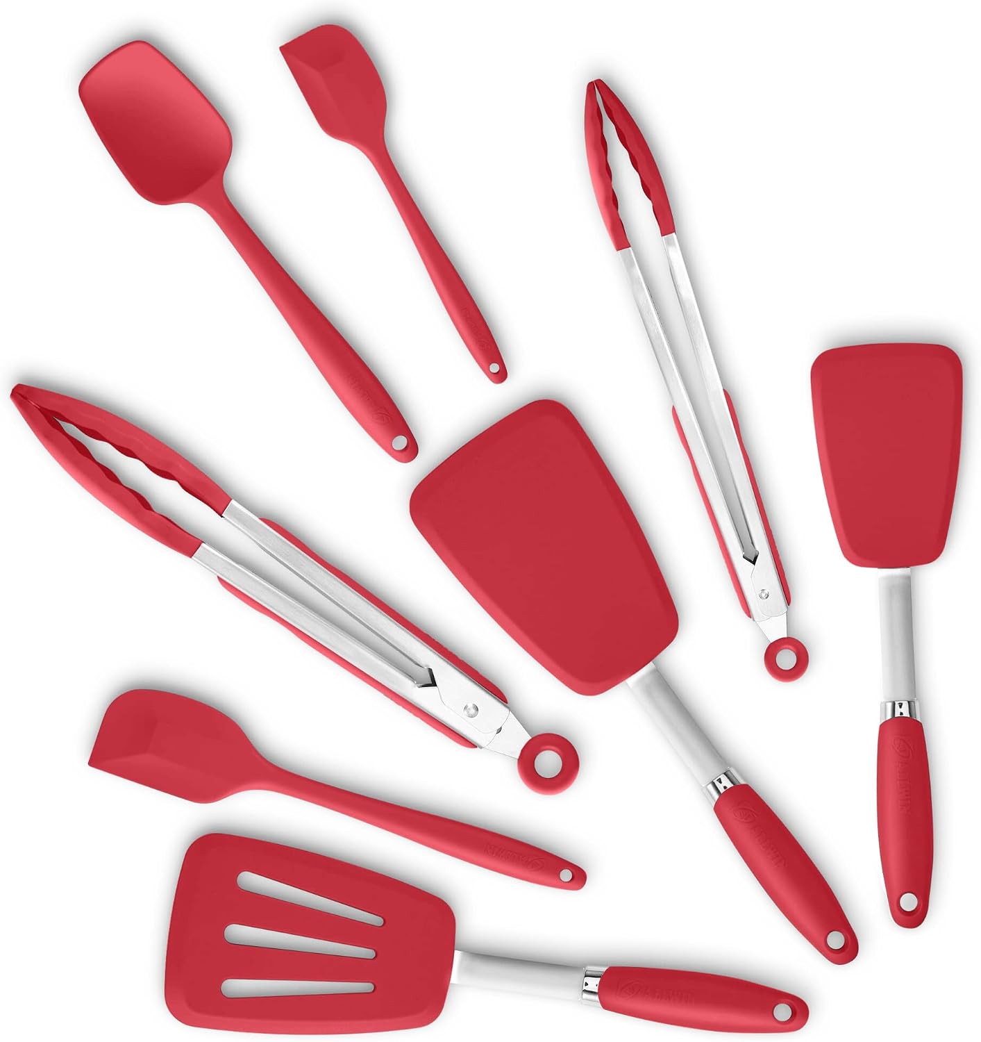 Silicone Spatula 3-piece Set, Ergonomic Handle High Heat-Resistant Spatulas, Non-stick Rubber Spatulas with Stainless Steel Core, Black
