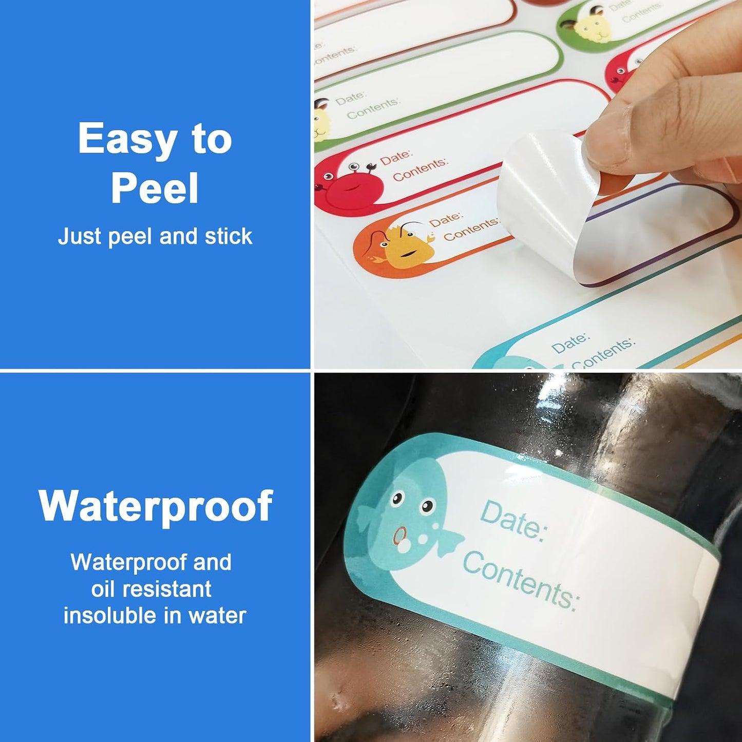 500 Pcs 1" x 3" Freezer Refrigerator Food Labels, Removable Adhesive, Water Oil Resistant, No Residue Food Storage Containers Labels Perfect for Monitoring Your Food in Kitchen