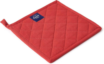 Encasa XO Pot Holders, Quilted Kitchen Hot Pads 8"x8" Black