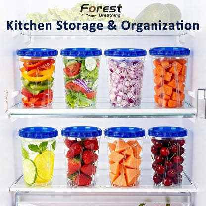 10 Pack 17oz Reusable Freezer Storage Containers with Twist Top Lids Airtight, Clear Plastic Food Storage Meal Prep Containers for Leftover Lunch Fruit Salad Snack, Small Soup Container Microwave Safe