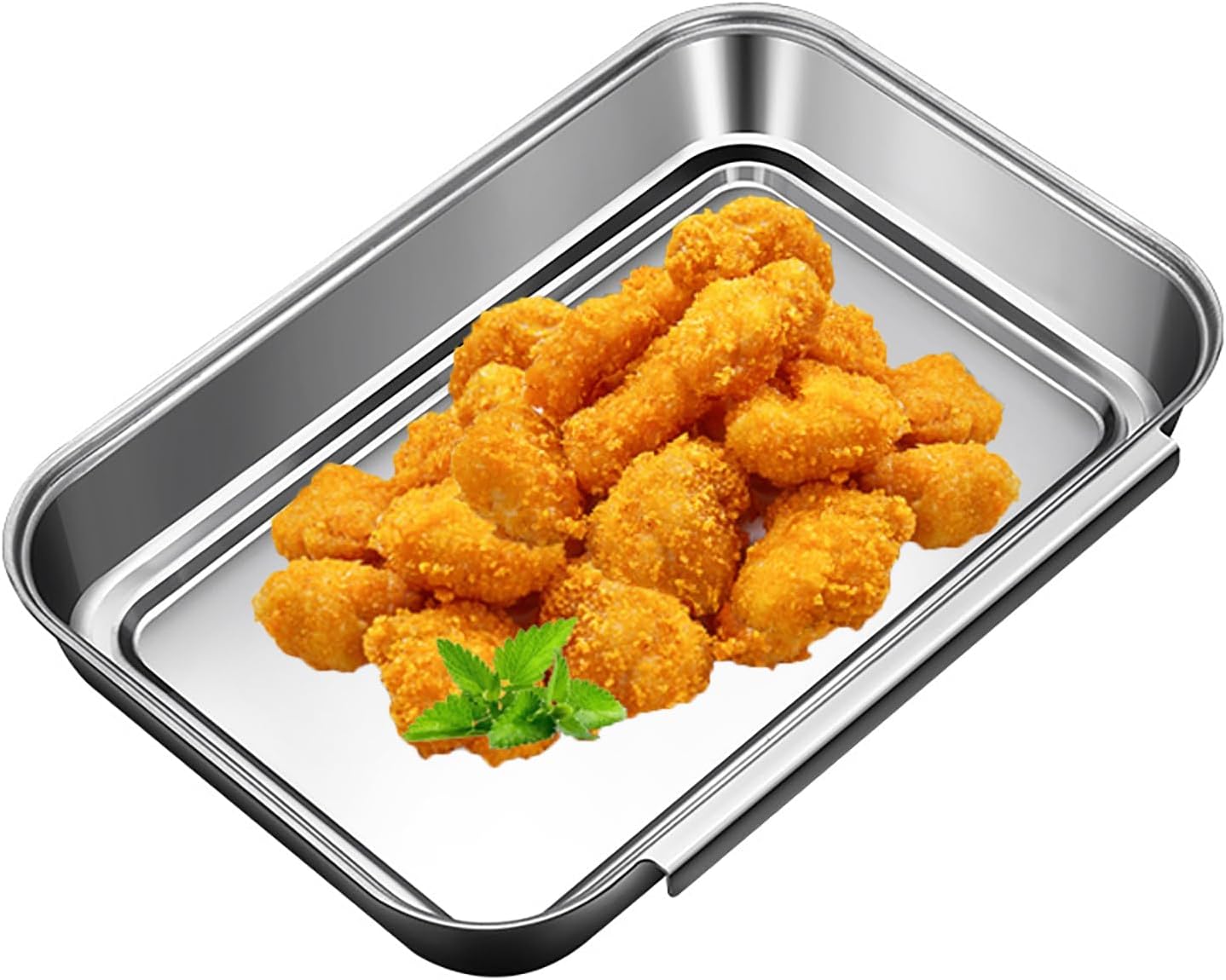 3Pcs Stainless Steel Breading Trays Set, Breading Dishes for Chicken Breasts, Marinating Meat and Prepping Meals (10.4" x 7.7" x 1.9")