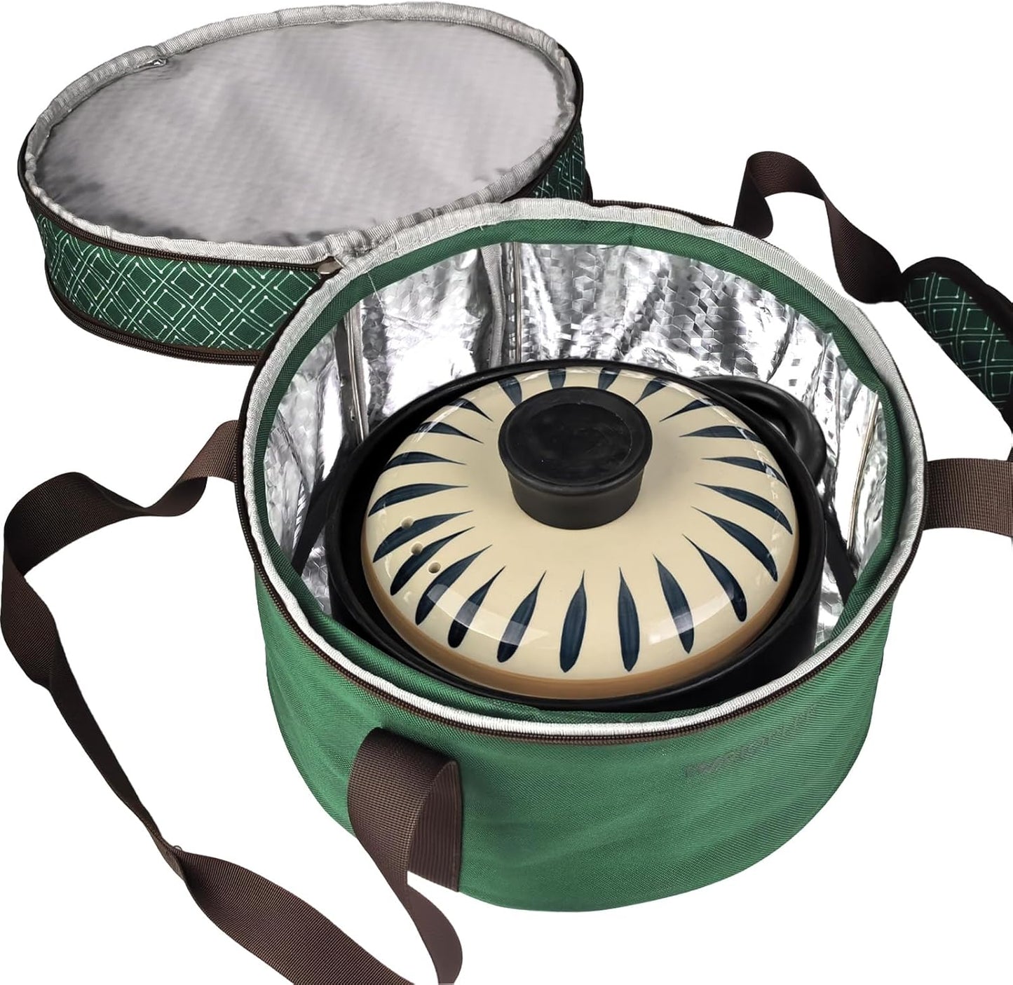Pie Carrier With A Lid And Handle, With A Hard Edge That Won'T Collapse, Round Insulated Casserole Carrier,It Is Suitable For The Safe Transportation Of Cold And Hot Food (Red)