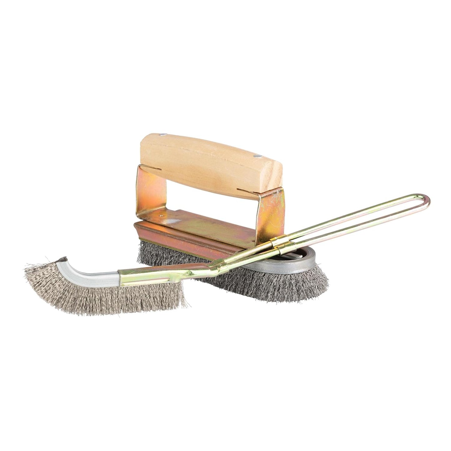 BBQ Grill Brush Set - Large and Small Detailing Grill Cleaner with Stainless Steel Wire Brush BBQ Scrubber Bristles and Ergonomic Handles - Grilling Accessories for Dad by Kings County Tools