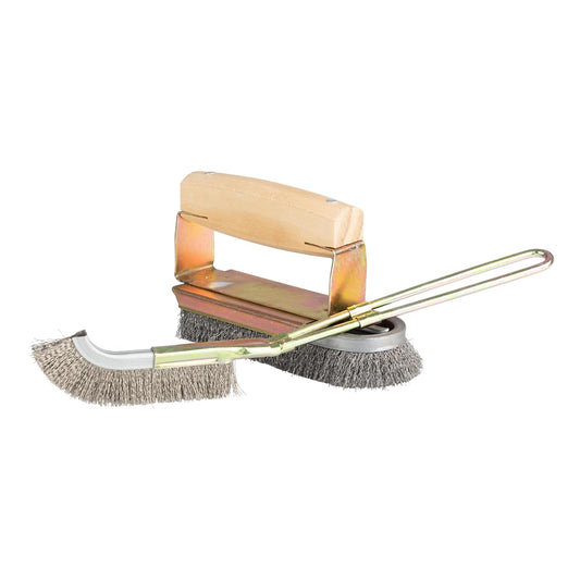 BBQ Grill Brush Set - Large and Small Detailing Grill Cleaner with Stainless Steel Wire Brush BBQ Scrubber Bristles and Ergonomic Handles - Grilling Accessories for Dad by Kings County Tools