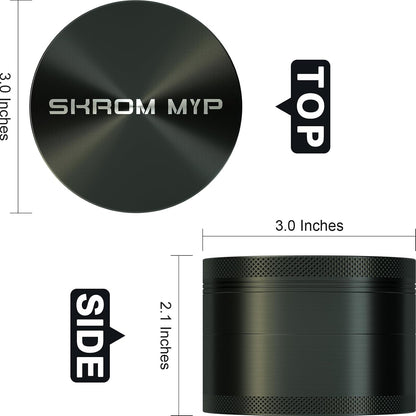 Spice Grinder, Aluminum Large 3" Kitchen Grinder (Grey)
