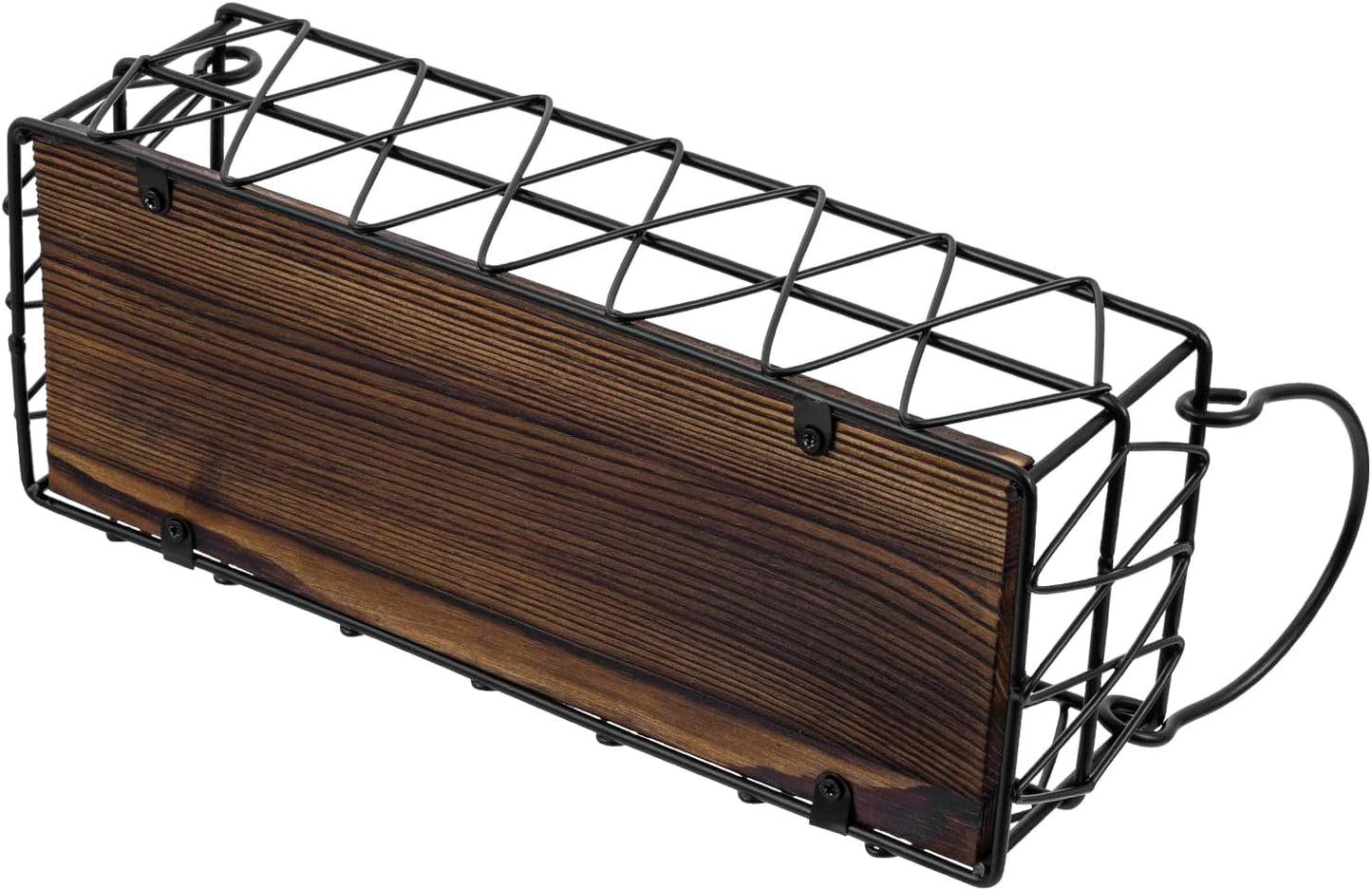 MyGift Set of 2 Black Wire Baskets for Organizing – Storage Baskets/Pantry Baskets for Shelves & Wall