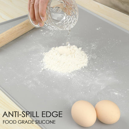 Extra Large Silicone Mat, 31.5x23.6 Inch Heat Resistant Mat for Kitchen Counter, Non Stick Silicone Baking Mat for Dough and Pastry, Thick Silicone placement Countertop Protector, Black countertop mat