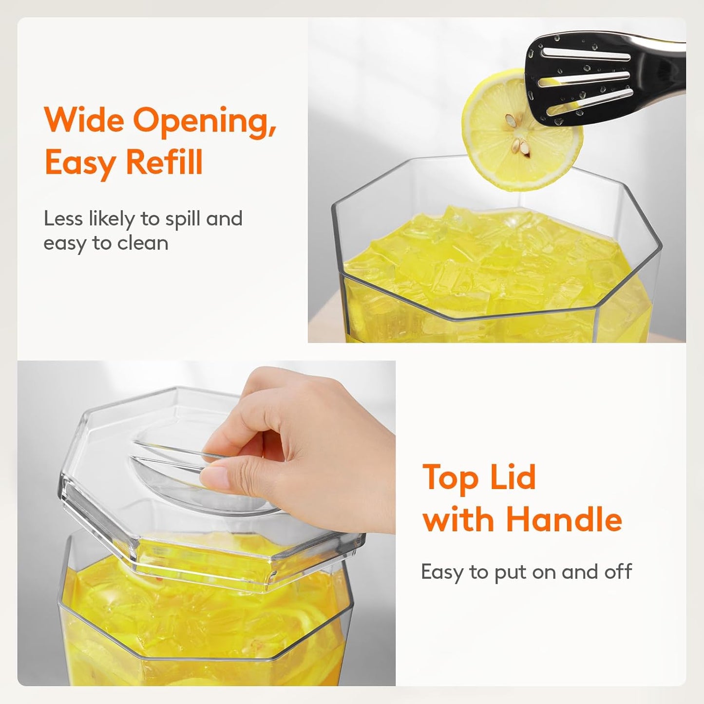 Lifewit 1 Gallon Drink Dispenser for Parties 2 Pcs, Plastic Beverage Container for Juice/Tea/Soda with Stand & Fruit Infuser, Clear Lemonade Dispenser with Leak-Proof Spigot, BPA Free Water Pitcher