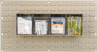 Akro-Mils TiltView Plastic Storage Cabinet with 6 Tilt Out Bins, Horizontal Organizer, Teacher Toolbox, and Office Supply Organizer, 23-5/8" W x 3-1/2" H x 3-3/4" D, Stone