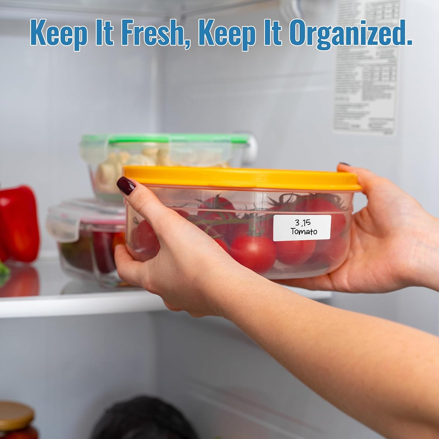 500 Pcs Freezer Labels, 1 x 3 Inch Refrigerator Food Label Stickers, No Residue, Easy Peel Off, Water & Oil Resistant, Labels for Food, Freezer Bags, Jars, and Containers