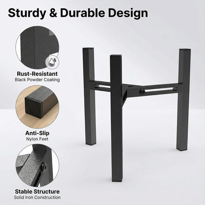 Adjustable Metal Drink Dispenser Stand Holder for 1-1.5 Gallon, Stable Beverage-Dispenser Stand for Indoor Outdoor (Without Drink Dispensers) (Midnight Black)