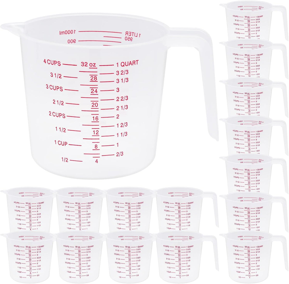 1 Cup/8 Oz Plastic Measuring Cups With Spout And Handle