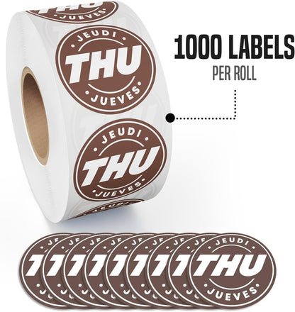 Easy Identification Date Stickers 7,000 Days of the Week Stickers – Sunday 3/4" Days of the Week Food Labels – Day Dots for Food – Restaurant Supplies – Best By Commercial Kitchen Supplies