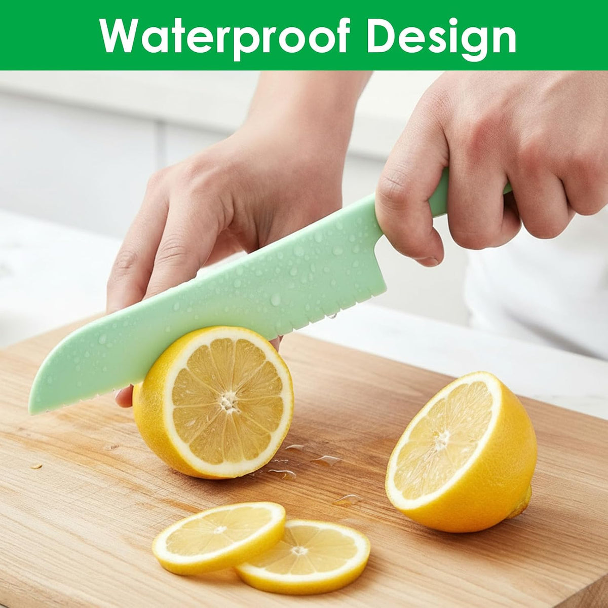 2Pcs Lettuce Knife Kitchen Cooking Plastic Knife Non-slip Nylon Knives 11-Inch and 8-Inch Serrated Salad Cutter Dishwasher Safe Kitchen Utensils for Vegetables Fruits Bread Cake Prevent Browning