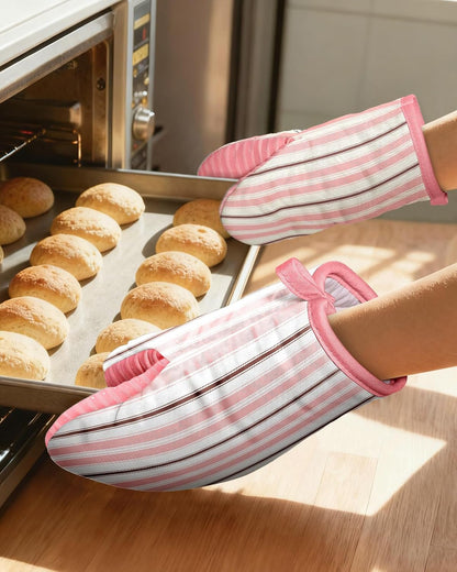 100% Thick Cotton Mini Oven Mitts Silicone Grip Lemon & Birds