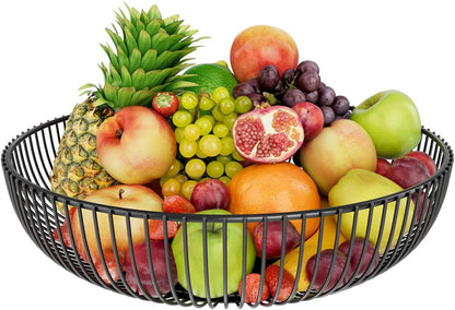 Simple Trending Fruit Basket 2-Tier Detachable, with Banana Hangers & Rust-Proof Metal Mesh, Ventilated Kitchen Organizer for Countertop, Perfect for Fruits, Vegetables, Snacks Storage