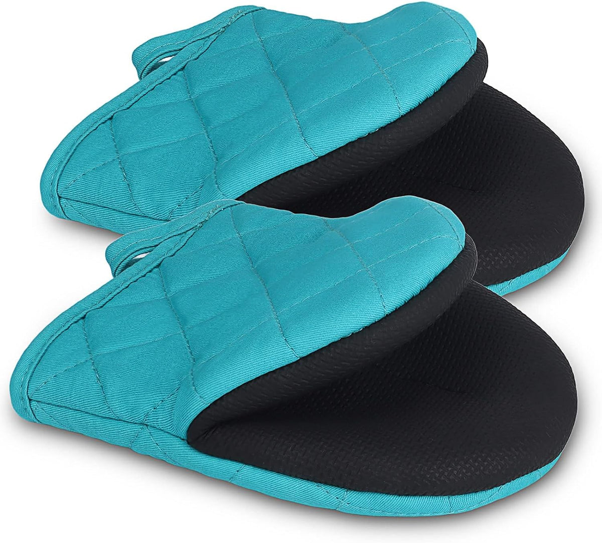 Goldmeet Mini Oven Mitts 2-Pack, 7"x5.5", 500°F Silicone Grip, Gray