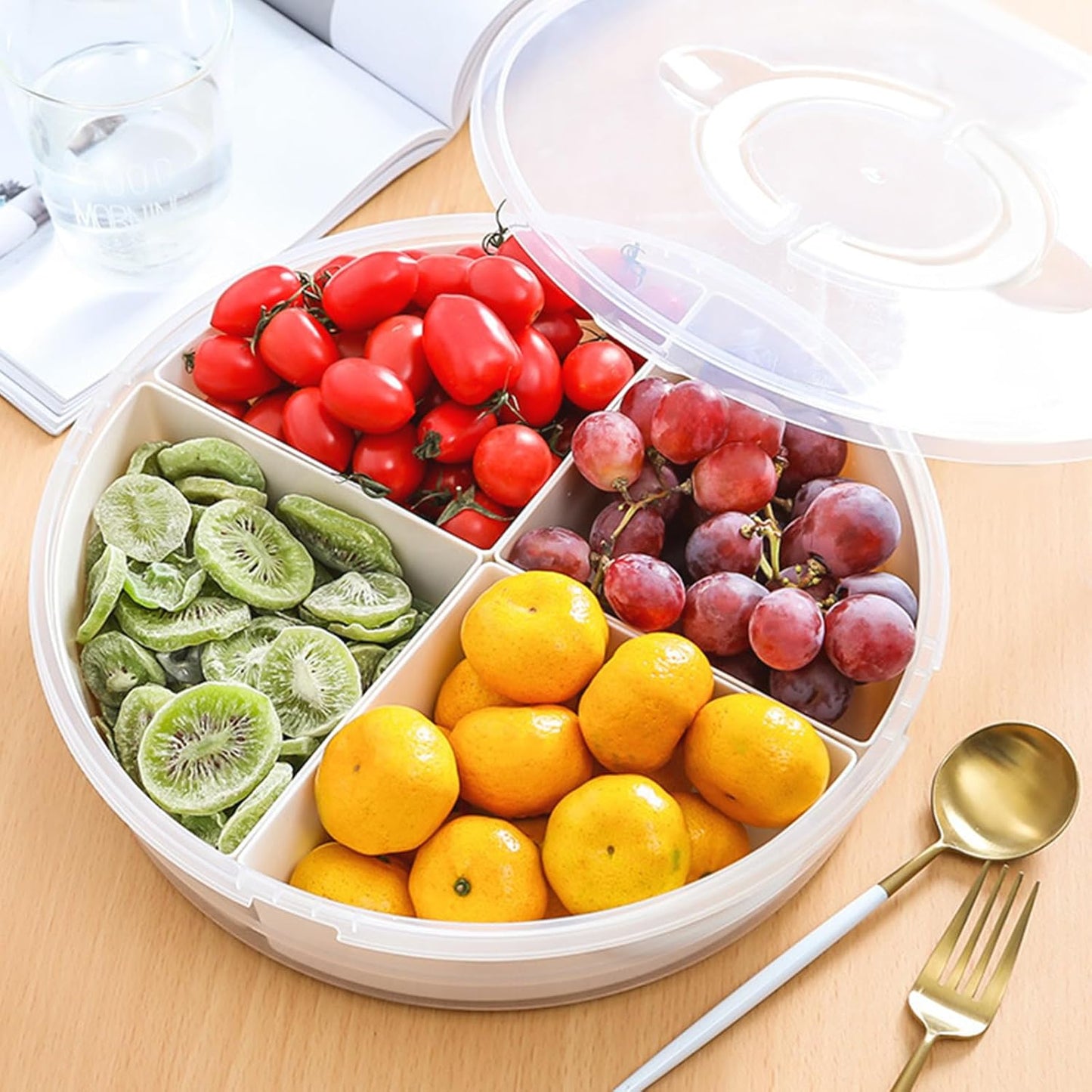 12inch Portable Pie Carrier with Lid and Cupcake Muffin Tart Cookie Fruit Snacks Keeper Food, Pie Carrier Round Pizza Holder Reusable Pie Keeper