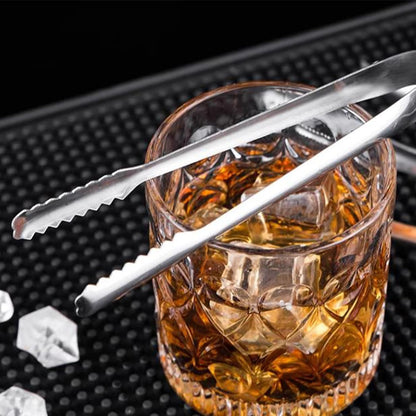Stainless Steel Ice Tongs for Bar, Kitchen & Home – Heavy-Duty Metal Ice Grab Tongs with Non-Slip Grip, Ideal for Serving Ice Cubes, Sugar Cubes, Lemons, Limes and Fruits