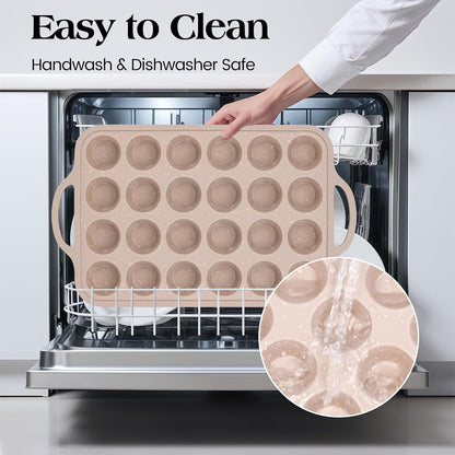 Vinino 2Pack Silicone Muffin Pans for Baking with Metal Reinforced Frame, 12 Cups Regular Size Nonstick Silicone Cupcake Pan, BPA Free Oven Dishwasher Safe Baking Mold for Muffins Cupcakes