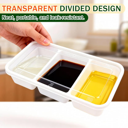 20 Sets Reusable Snack Containers Meal Prep Containers 3 Compartment Condiment Container With Lids Snackle Box Container Portion Control for Refrigeration Sauce,Outdoor Takeaway,Travel(Black)